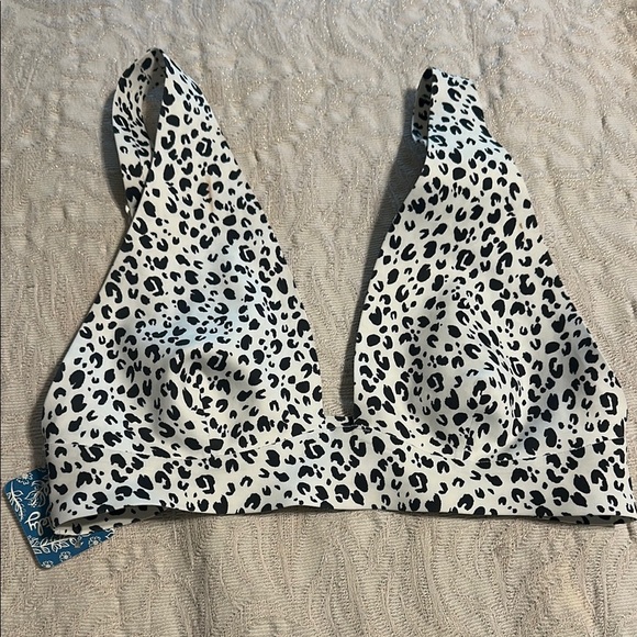 Free People Cheetah print ivory/black scuba bralette S - Picture 1 of 8